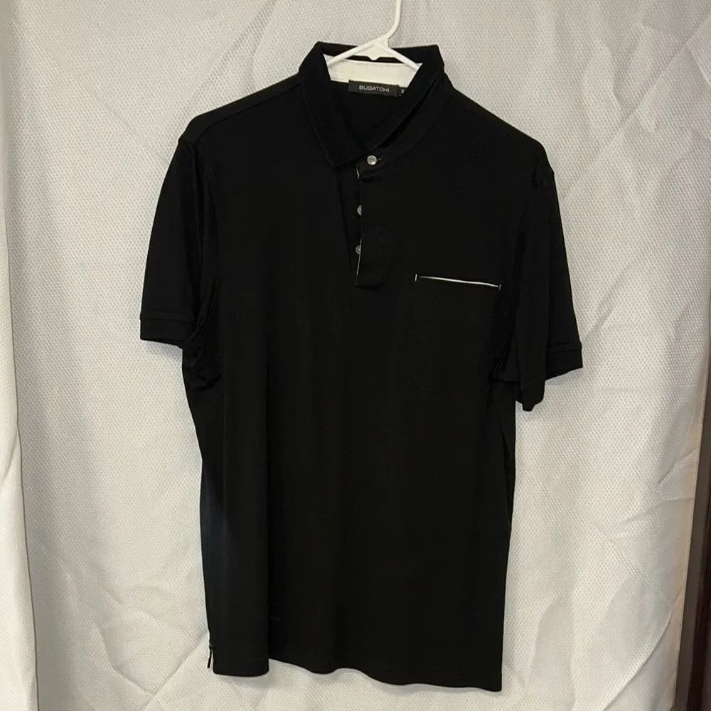 Bugatchi Black Polo Shirt Classic Design